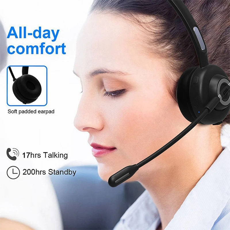 

Bluetooth Headset Business Customer Service Headset M97 With Charging Station BT5.0 CVC6.0 Noise Reduction