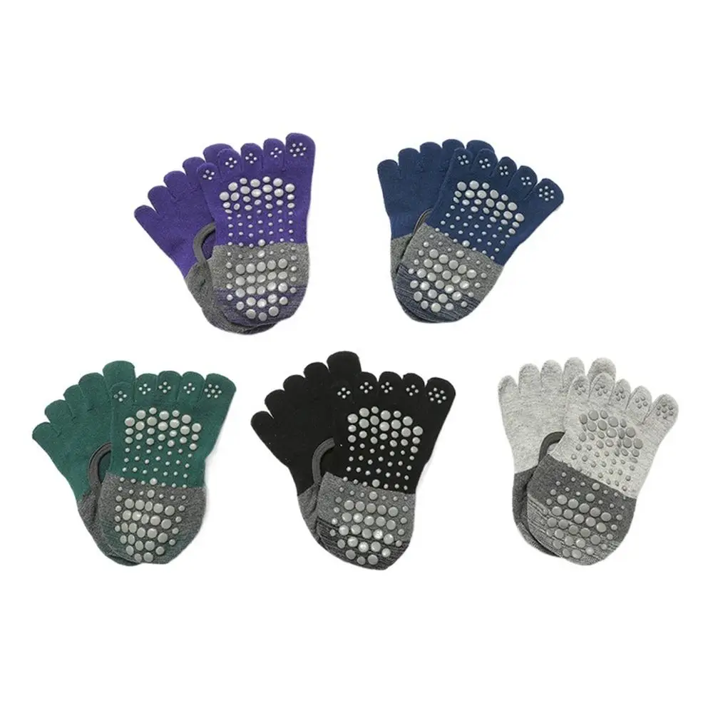 

1 пара контрастных цветов, носки для йоги с пятью пальцами для женщин, женские нескользящие бандажные спортивные носки для фитнеса в тренажерном зале