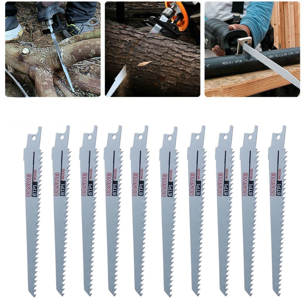 5/10pcs 150mm Reciprocating Saw Blade HCS Cutter For Wood Me