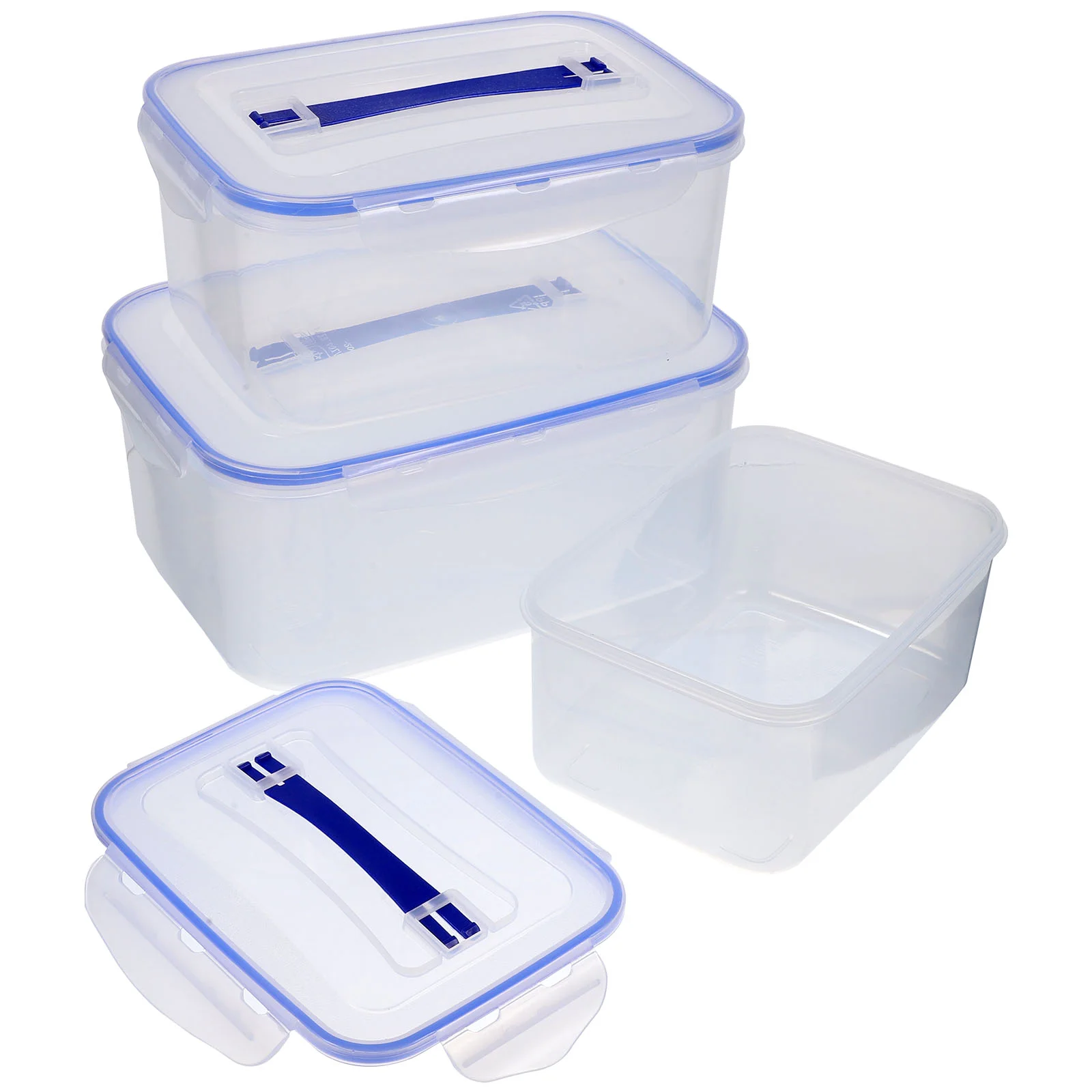 

3 Pcs Airtight Plastic Container Containers Medium Small Pp Kitchen Storage Canister Food Handle