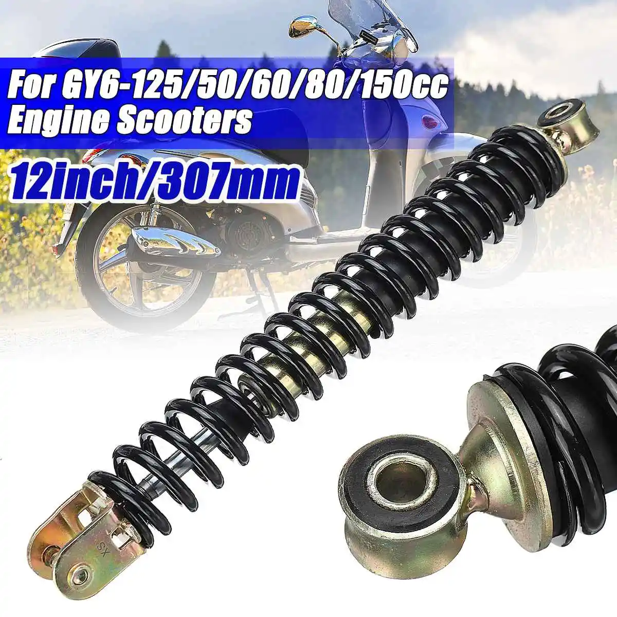 

Universals Motorcycle Shock Absorbers Front Rear 307mm 12" Eye Motorcycle Accessories For GY6-125/50/60/80/150cc Scooters
