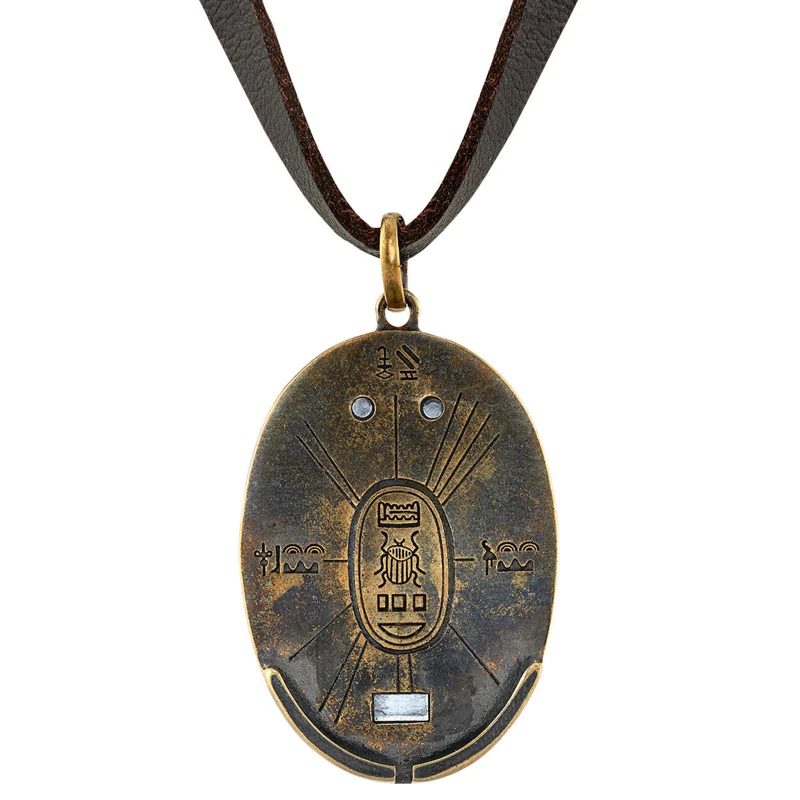 Superhero Marc Spector Cosplay Egyptian Scarab Compass Necklace Pendant Unisex Jewelry Prop Accessories Halloween