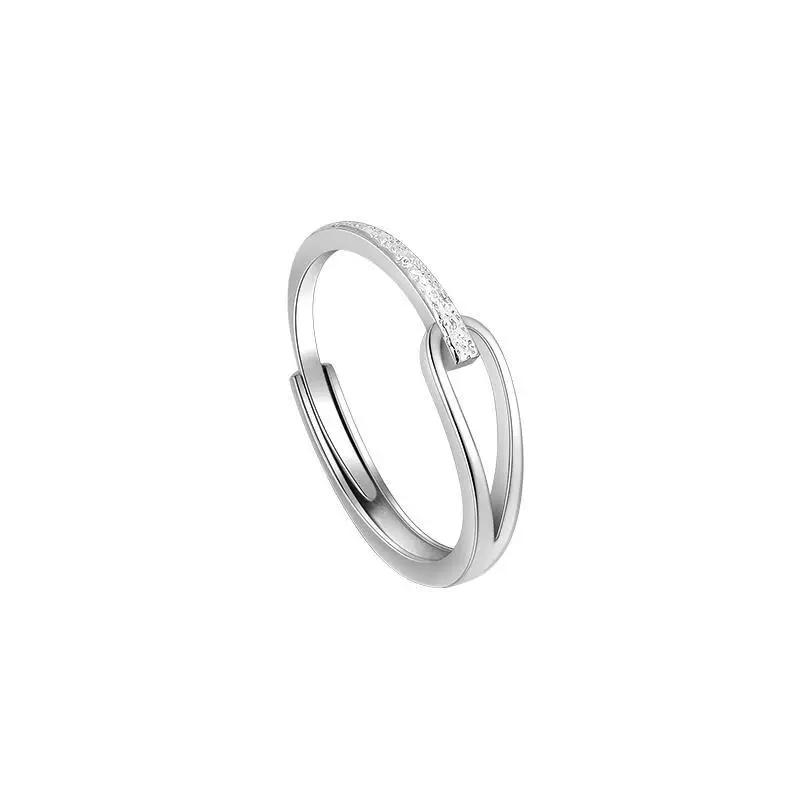 

PONYKISS INS Real 925 Sterling Silver Water Drop Line Adjustable Ring For Women Classic Fine Jewelry Minimalist Geometric Bijoux