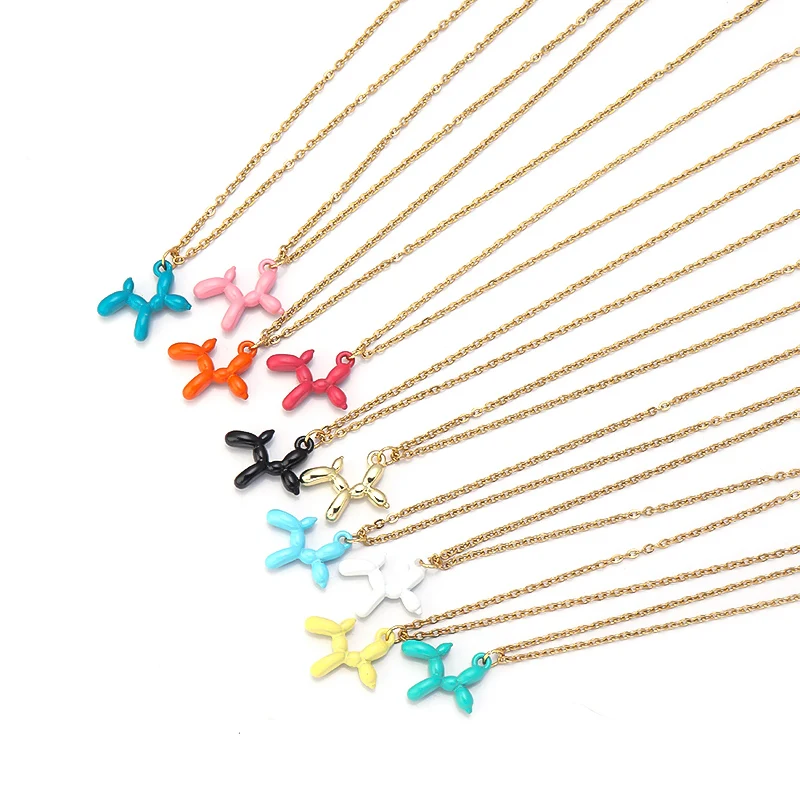 Сплав спрей краска Блестящий пузырь собака Коллекция ожерелье из нержавеющей