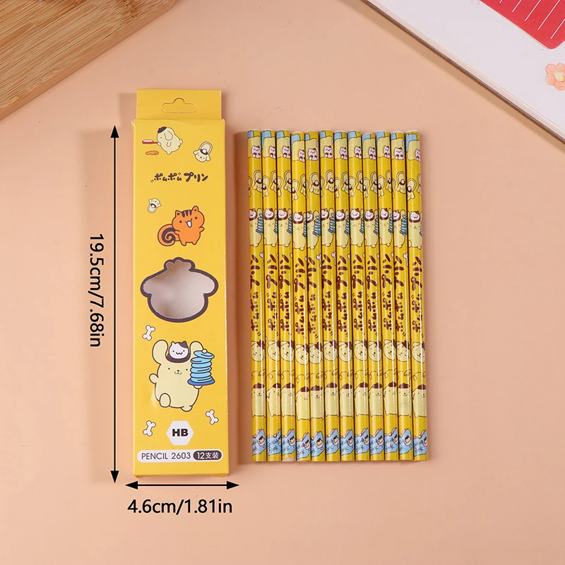 12 упаковок карандашей Kawaii Sanrio Hello Kitty HB аниме Cinnamoroll Kuromi My Melody карандаши для письма