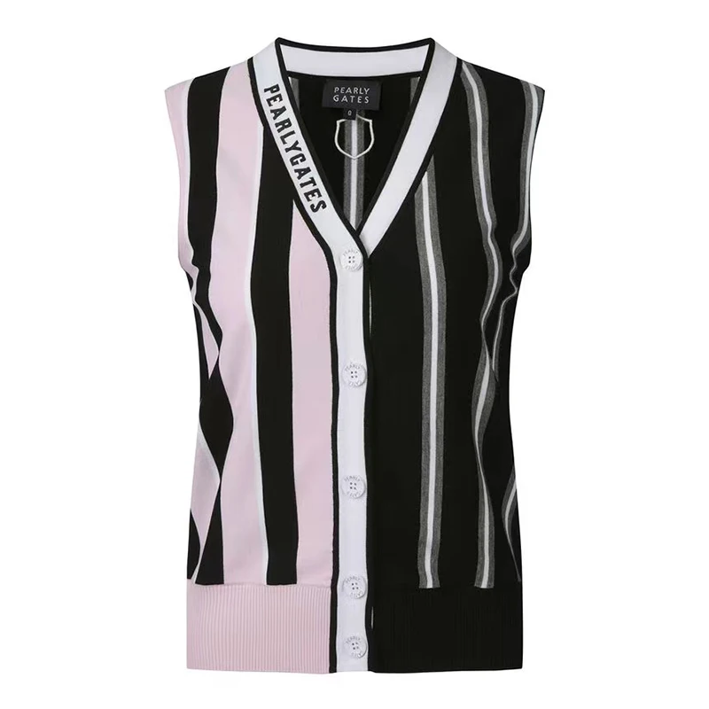New spring golf knit vest for women ladies golf wear stripe  vest golf apparel golf top stretch W422105