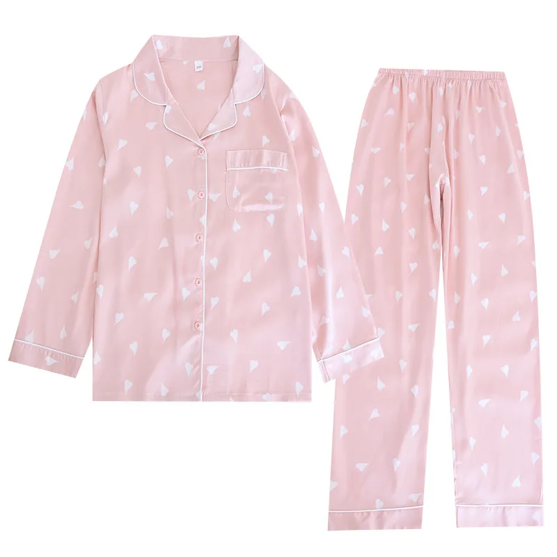 Pajamas Women's Spring and Summer Two-piece Long-sleeved Thin Home Service Suit Comfortable and Breathable Cute Lounge Sleepwear