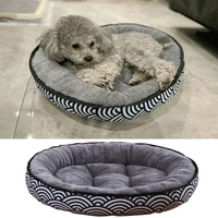 winter warm printed round dog kennel cat bed elastic mat puppy large medium animal sleeping chihuahua accessories pet supplies