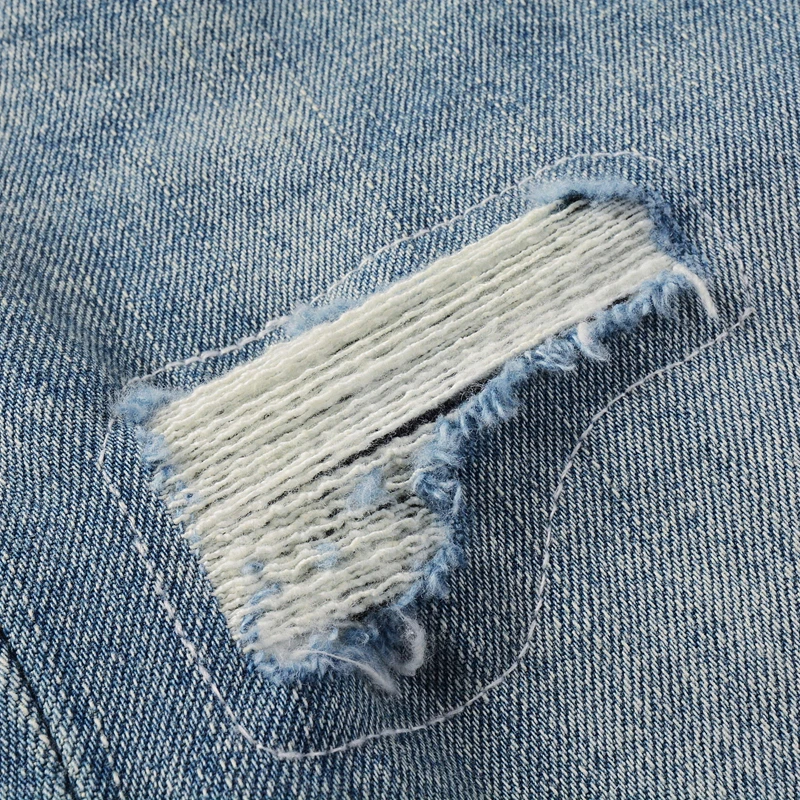 Ретро Do Old High Street модные синие джинсы KSUBl Cross мужские брюки из ткани с рваными швами