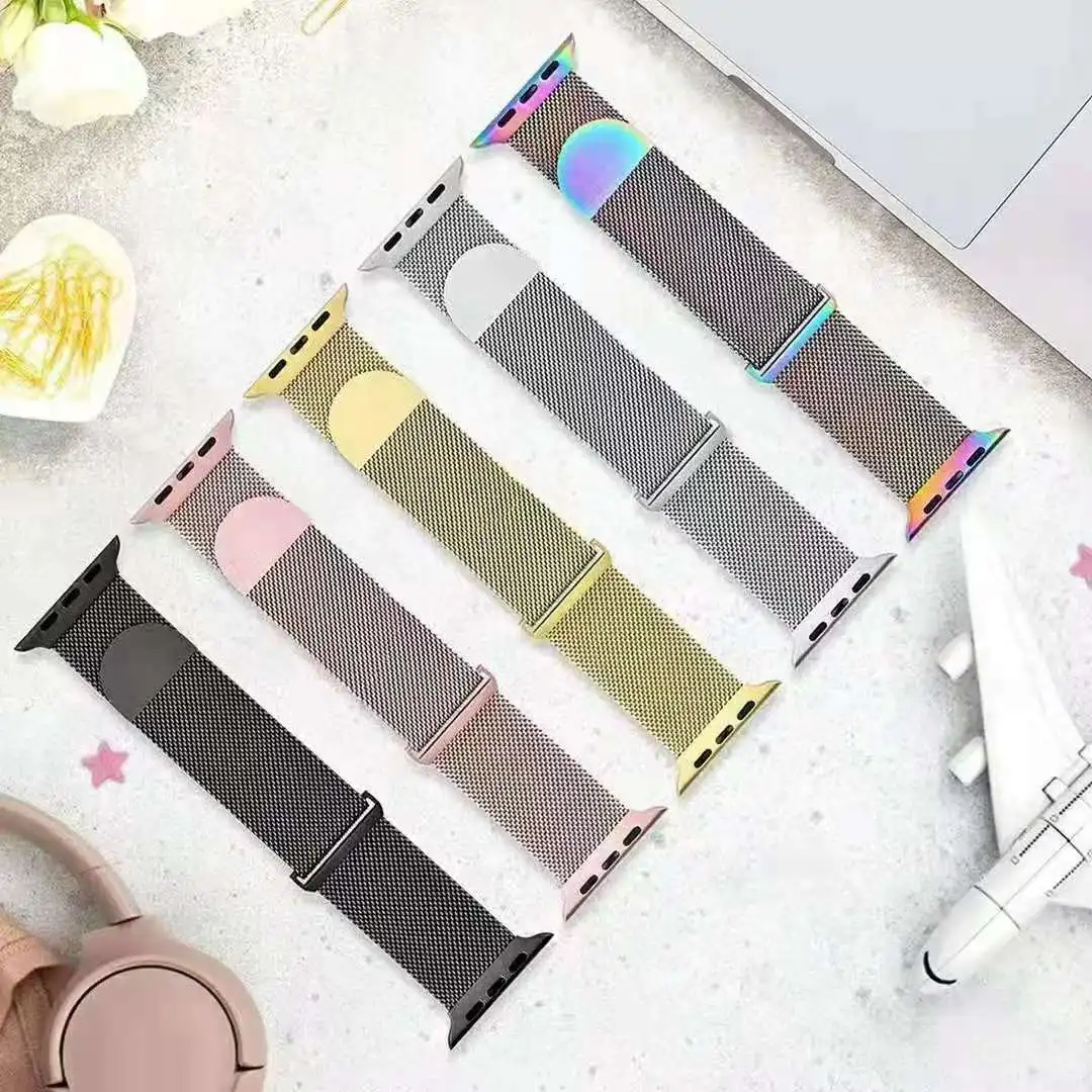 

Milanese Loop Metal Strap For Apple Watch Band 44MM 40MM 45MM 41MM 49MM 42MM 38MM 45 MM Correa Bracelet Armband Series 7 6 5 4