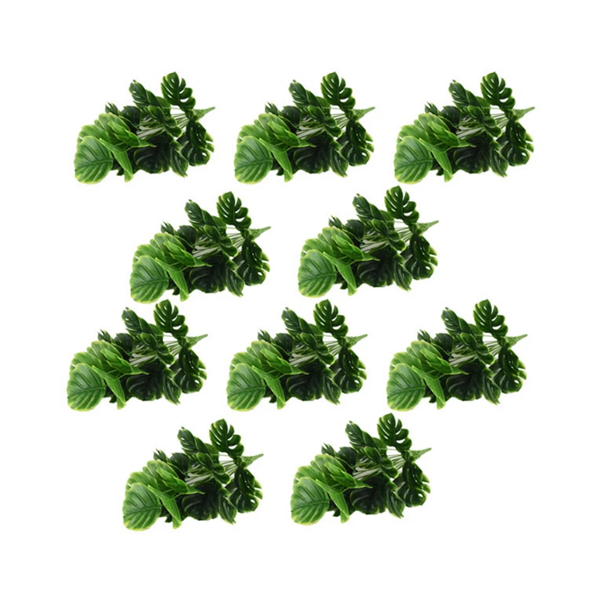 

10Pcs 18 Prongs Artificial Plants Green Palm Leaf Monstera for Garden Room Balcony Decoration Plastic Plants