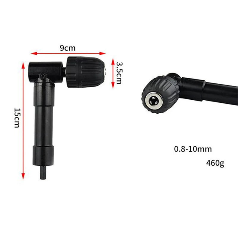 

90 Degree Right Angle Keyless Chuck Impact Drill Adapter Electric Power Cordless Drill Attachment Angle Adaptor