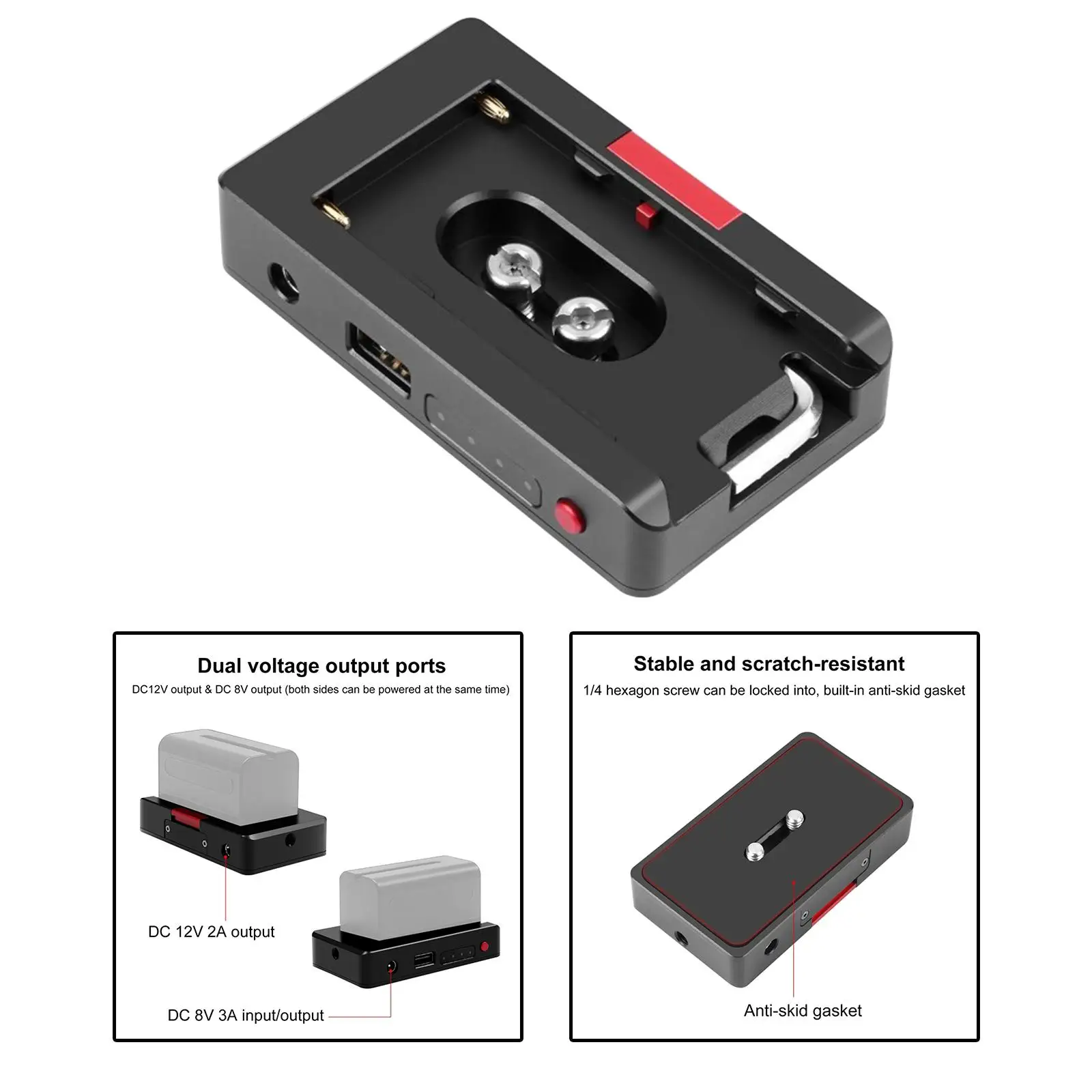 

Адаптер для зарядки аккумулятора с USB-интерфейсом и металлическим основанием для F970 F550
