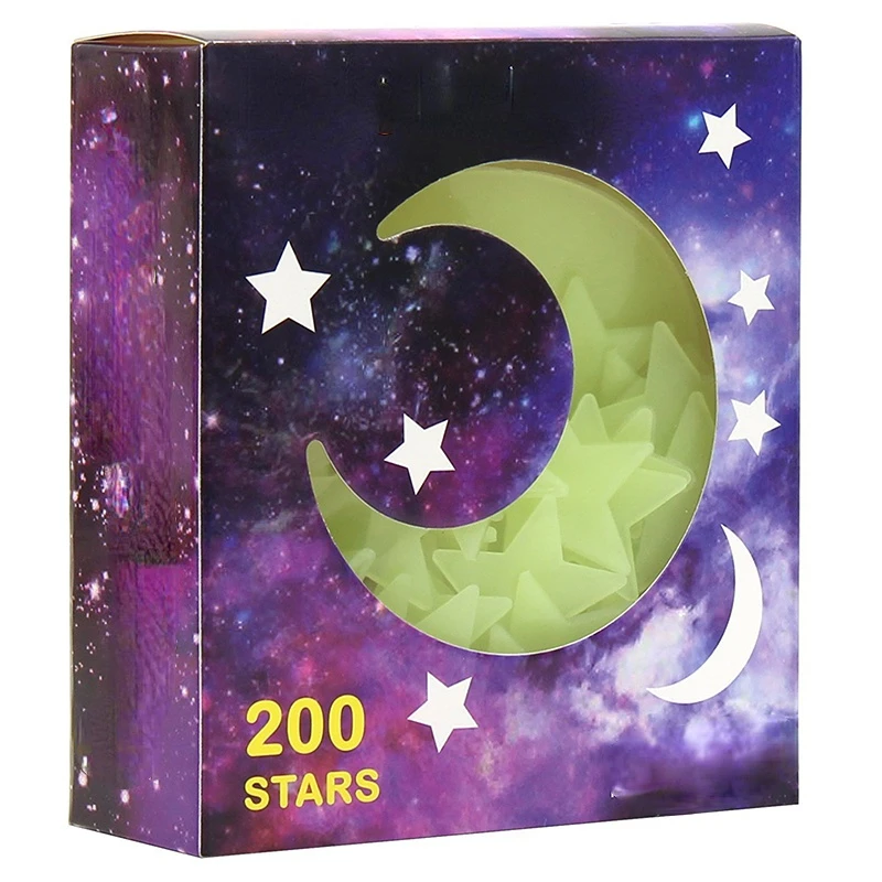 

super star Room Decoration Wall Sticker 3D Moon Kids Glow In The Dark Stickers