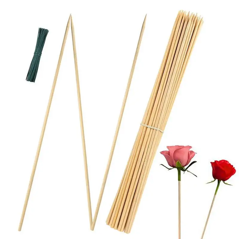 

Durable Bamboos Plant Stakes 50pcs Plant Support Sticks For Flower Pot 17in Natural Plant Stem Stake Potted Plants Holder Poles