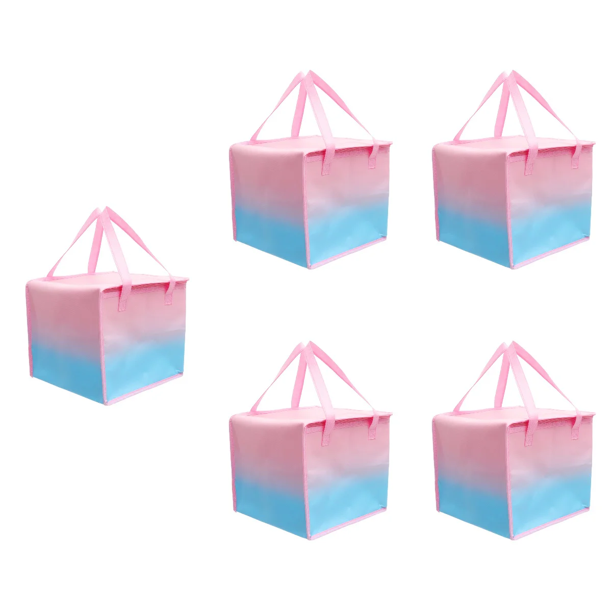 

5pcs Insulated for Shopping Cold Delivery Decorative Thermal with Zipper