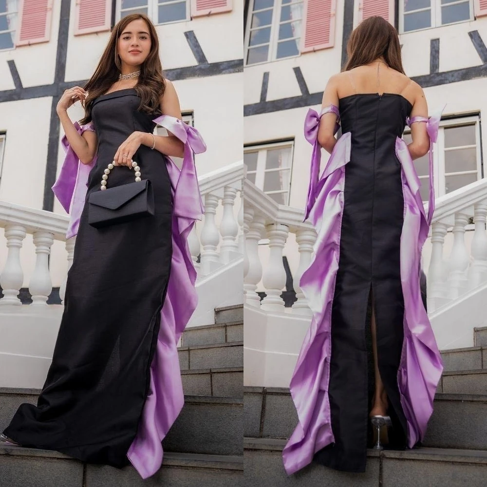 Женское атласное платье-Русалка изысканное Деловое платье без бретелек для