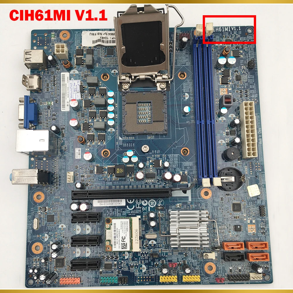 Материнская плата для ПК Lenovo H430 H520S D230 ERAZER T410 LGA 1155 H61 DDR3 CIH61MI V1.1