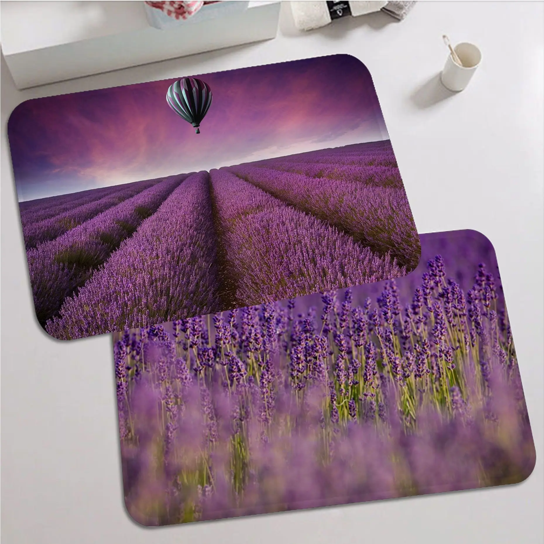 

Lavender Art Bathroom Mat Retro Multiple Choice Living Room Kitchen Rug Non-Slip Household Carpets