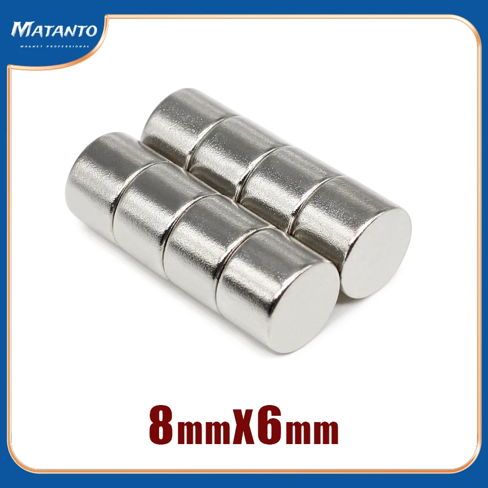 

10/20/50/100/150/200PCS 8x6 Round Powerful Strong Magnetic Magnet N35 Neodymium Magnet 8x6mm Small Disc Rare Earth Magnet 8*6