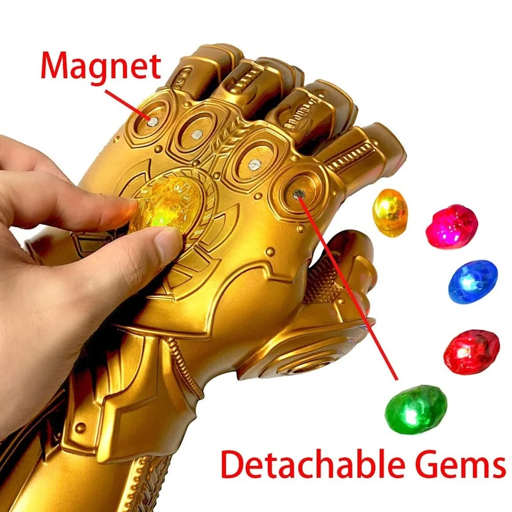 Marvel перчатка Таноса Мстители война бесконечности с 3 режимами вспышки съемные