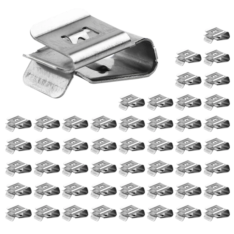 Купи 50 Pcs Stainless Steel Cable Clips kit Solar Panel Wire Clip Fixed Wire Clip за 281 рублей в магазине AliExpress