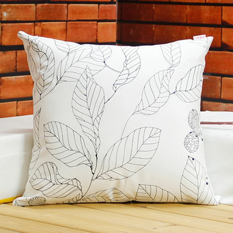 

45/50/70/ 60x60" Leaf Trow Pillow 100% Cotton Art/Dummy/Artistic/Home/Office/Sofa/Car Decor Cushion Pillowcase