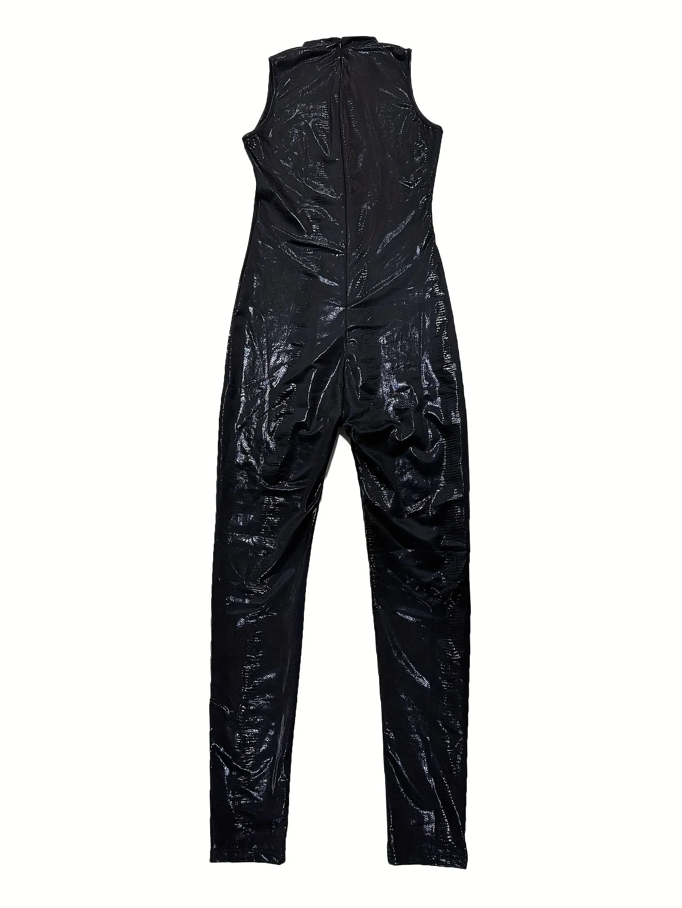 Сексуальный женский эластичный комбинезон без рукавов с круглым вырезом в