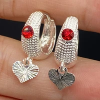 indian red diamond zircon silver ring sweet silver ring party like dubai silver ring love classic ring earrings silver