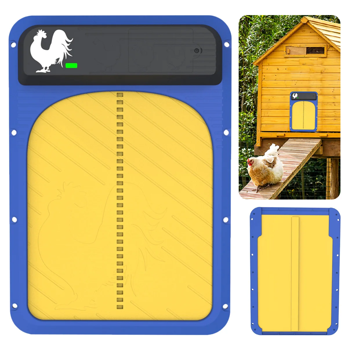 

Automatic Chicken Door with Light Sensor Timer and Remote Control IP44 Waterproof Poultry Chicken Door Opening Timer for Farms