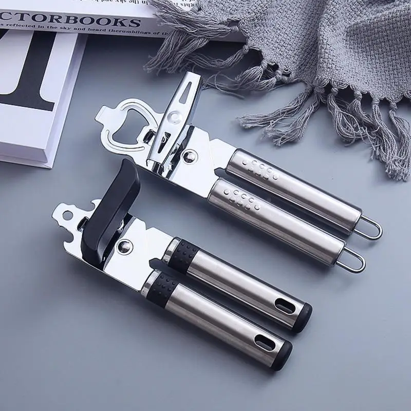 

Can Opener Manual Stainless Steel 360 Manual Cans Opener Anti-Slip Professional Ergonomic Opener For Cans Side Cut Can Opener