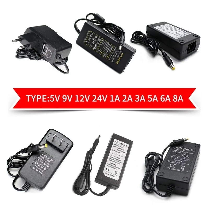 

AC DC 12V 5V 6V 8V 9V 10V 12V Power Adapter 13V 14V 15V 24V 1A 2A 3A 5A 6A 8A 220V To 12V Power Supply Adapter 5 12 24 V Volt