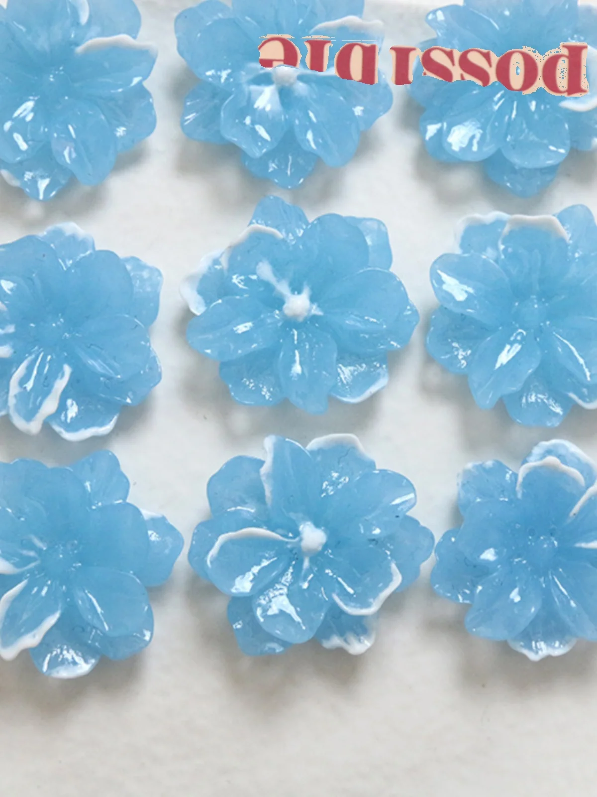 Универсальный цветок ледяной синий цветущая гардения DIY аксессуары из смолы