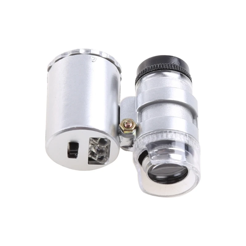 Мини-лупа 60X микроскоп УФ-ювелирная лупа детектор валют со светодиодной