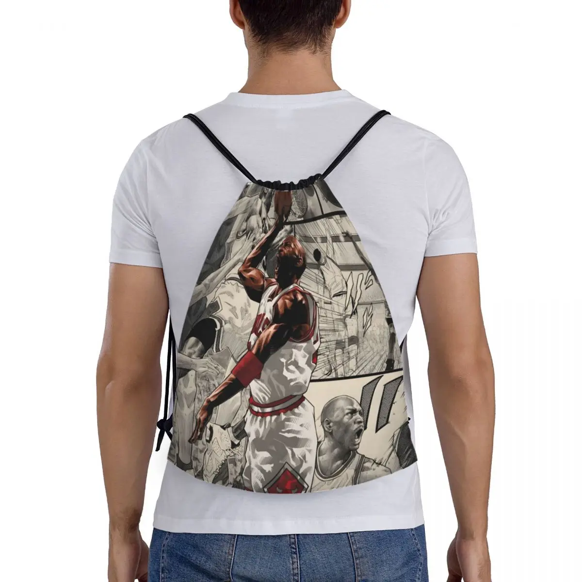 Карманный рюкзак на шнурке MJ Michael-Jordan для мужчин и женщин легкий спортивный