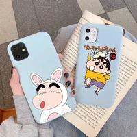 bandai funny crayon shinchan phone case for iphone 11 12 13 mini pro xs max 8 7 6 6s plus x xr solid candy color case