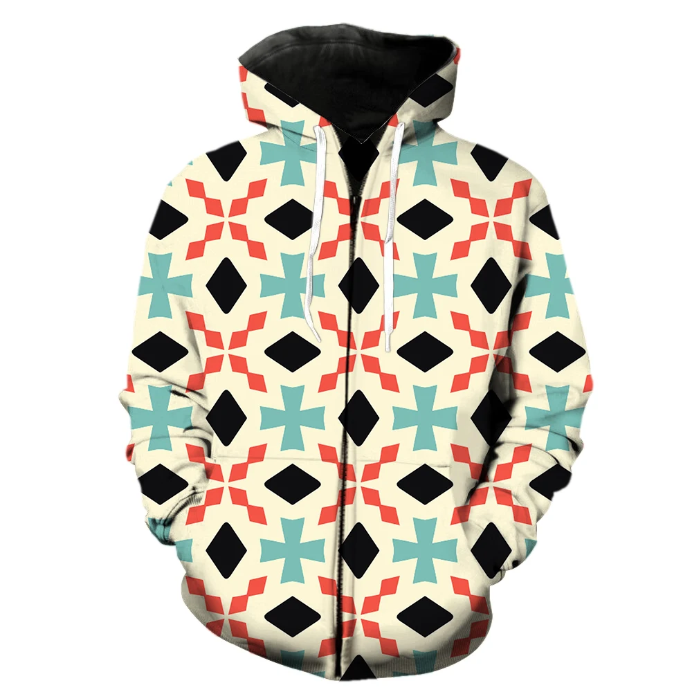 

Retro Ethnic Exotic Style Men's Zipper Hoodie Fashion 3D Printed Sweatshirts Harajuku Long Sleeve Funny Unisex Teens Tops Cool