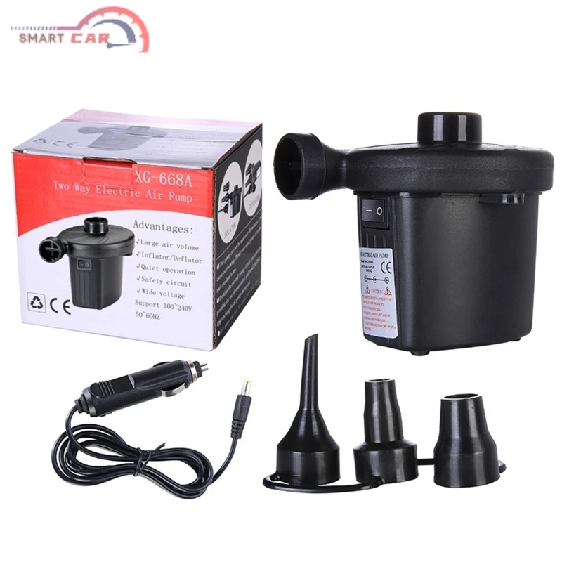 

Vacuum Electric Air Pump Inflator AC100~240V/DC12（V）USB Rechargable for Pool Boat Raft Airbeds Home Outdoor Travelling