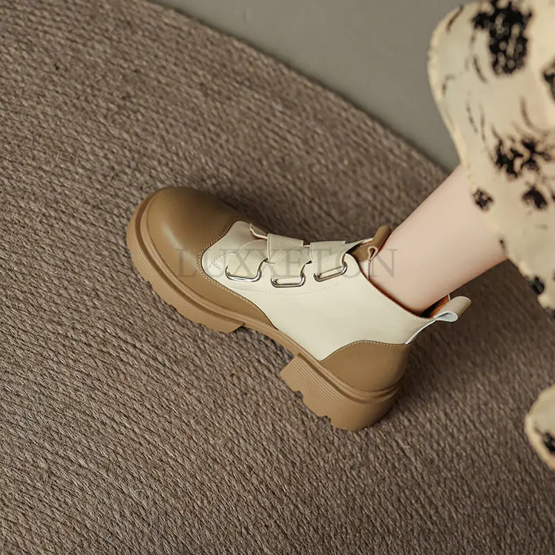 Ankle Boots Women Flat Platform Boots Fashion Autumn Winter Non-slip Waterproof Chunky Shoes Boots Keep Warm Shoes Mujer