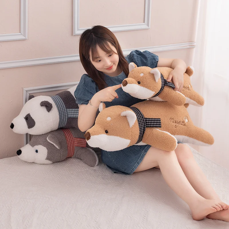 

New Kawaii Animal Husky Elephant Rabbit Plush Toy Stuffed Soft Shiba Inu Panda Polar Bear Sleep Pillow Toys for Kids Girls