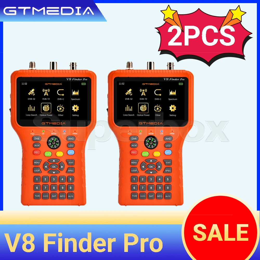 [2 шт.] GTMEDIA V8 Finder Pro H.265 комбинированный измерительный прибор DVB-S2X/S2/T2/C анализатор