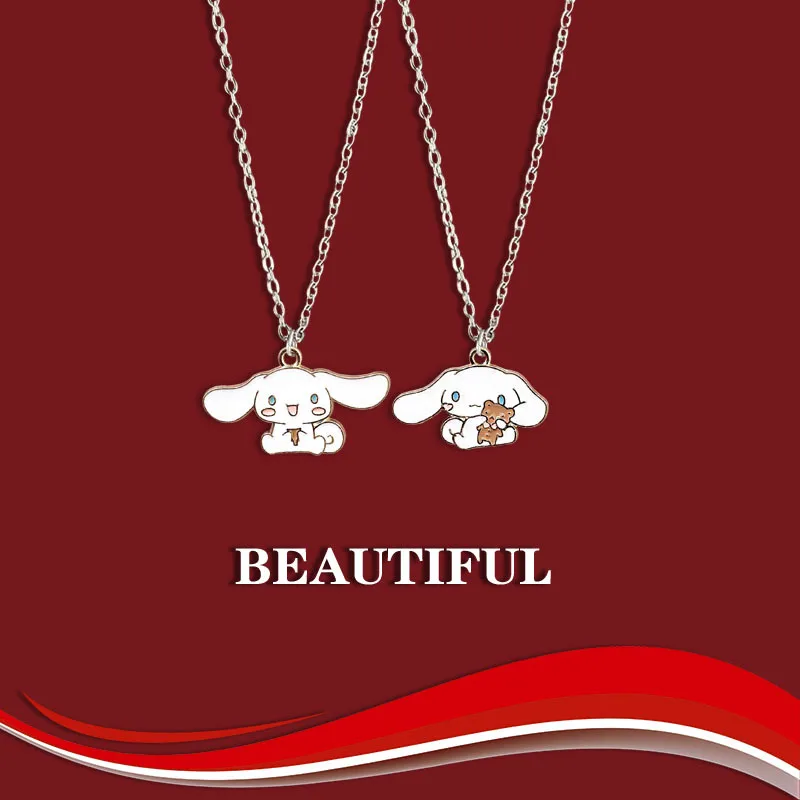 

Kawaii Cinnamoroll, мультфильм, искусственное аниме Sanrioed, милое, не выцветающее ожерелье, ювелирные изделия, подарок на день рождения девушки
