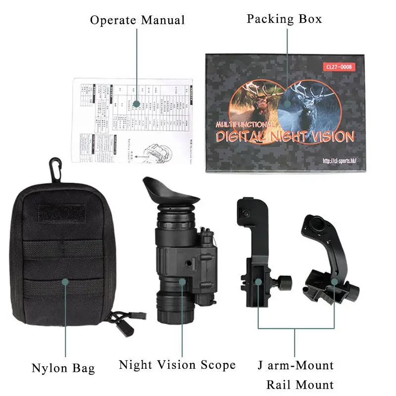 Цифровой Монокуляр PVS-14 Caza 2X28 очки инфракрасного ночного видения ИК-прицел