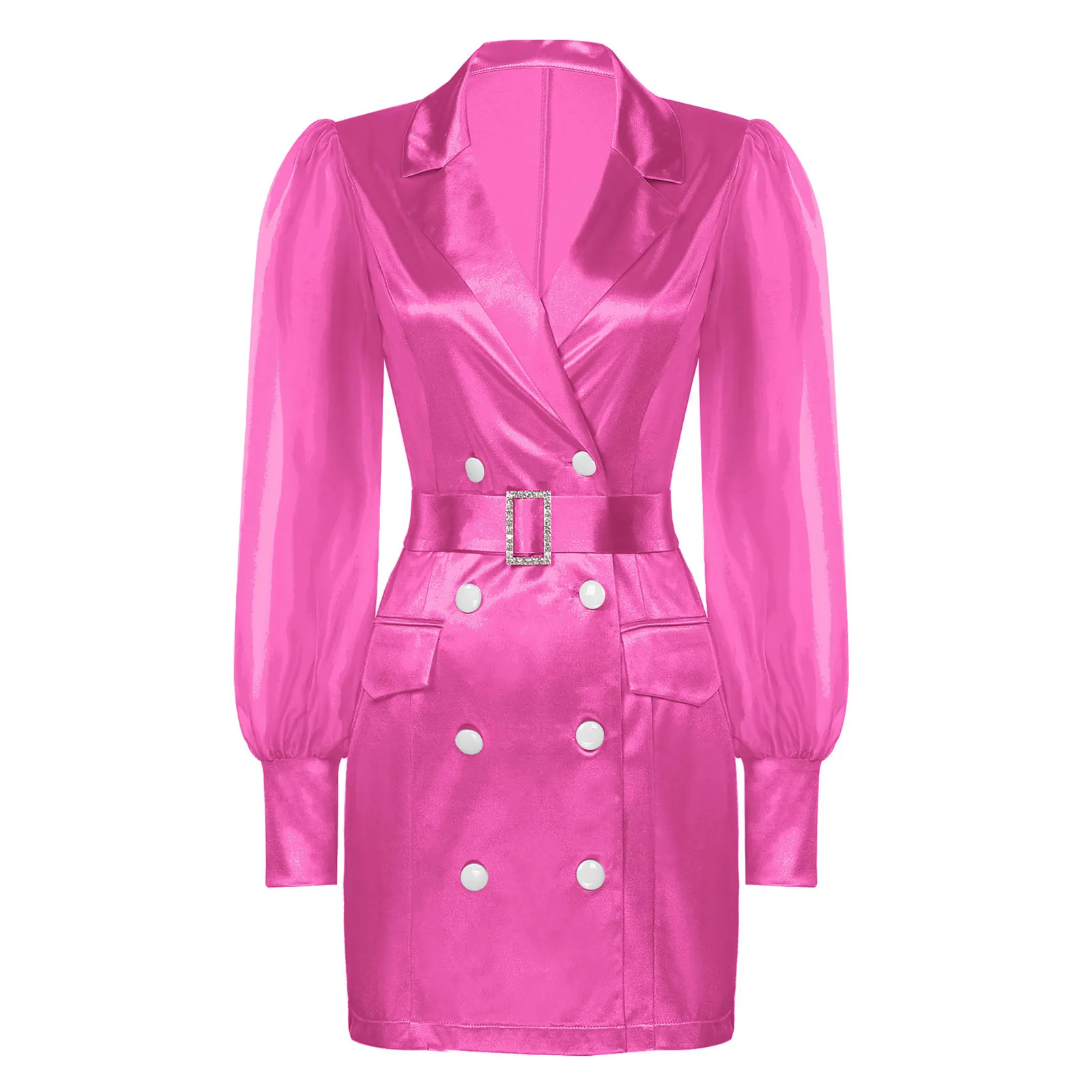 Женское модное элегантное платье OL женское с длинными рукавами и лацканами