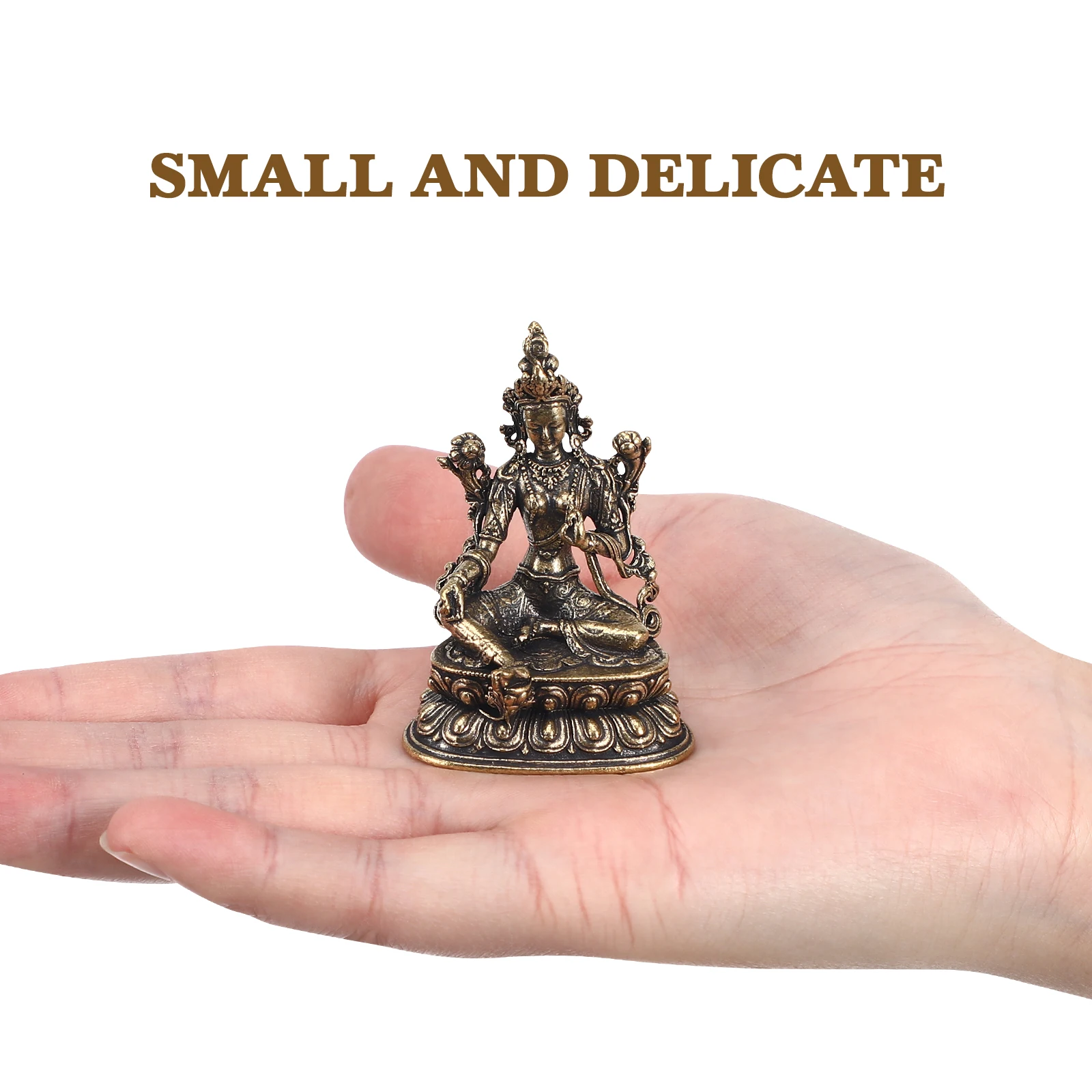 Статуя Будды Тары, фигурка Будды, винтажный домашний декор, потертая зеленая статуя Будды Тара, скульптура, традиционное искусство