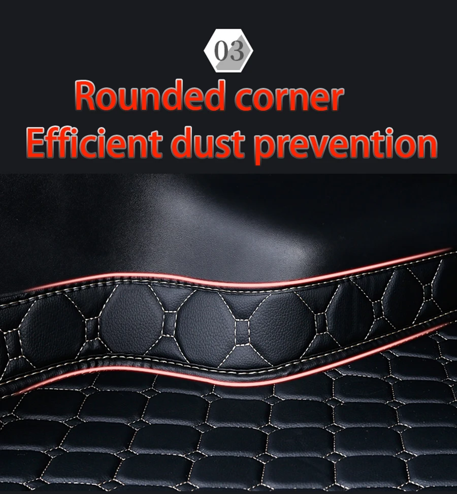 Высококачественные износостойкие кожаные коврики для багажника автомобиля на