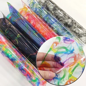 0.5MM Colorful Pattern Translucent Faux Leather Sheets PVC Vinyl Film for Packaging Decoration Bag Making DIY Craft Handmade #2