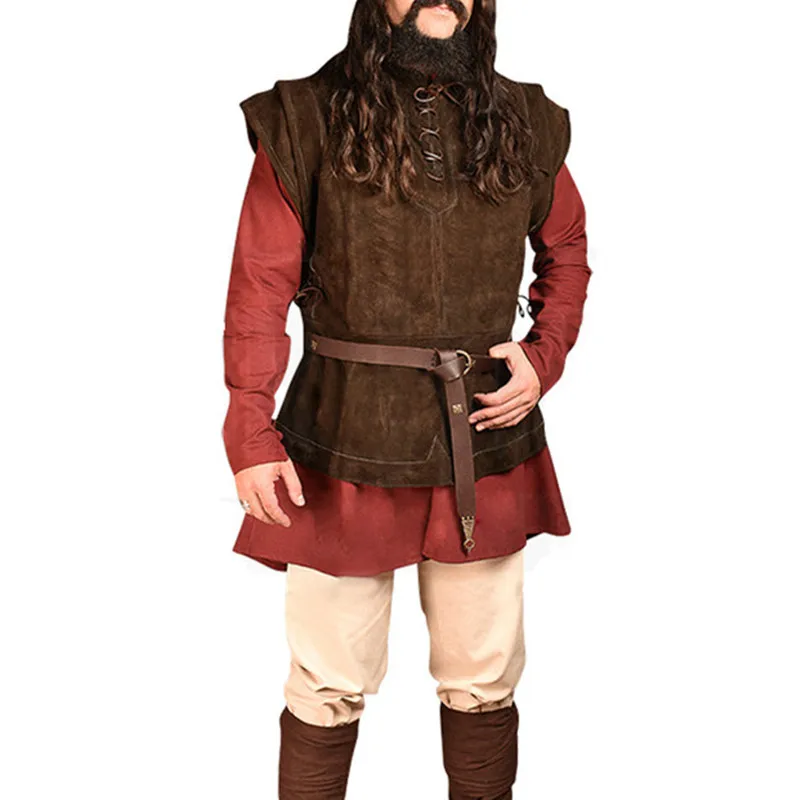Средневековый жилет викинги искусственная кожа мужской нагрудный |