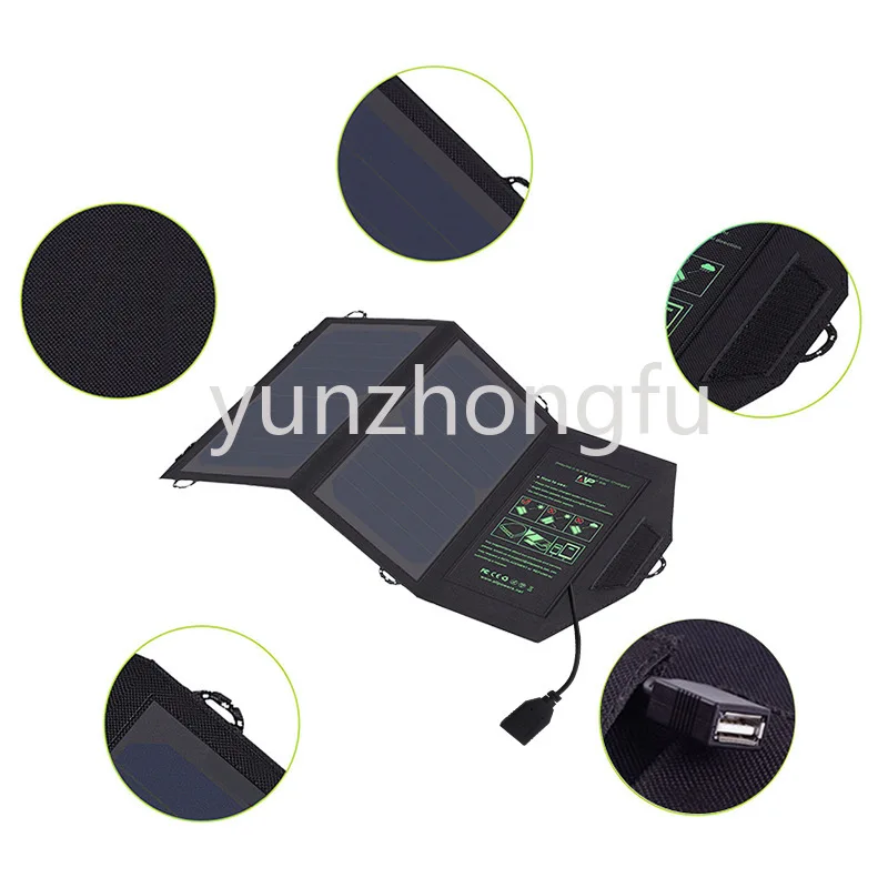 

5V 10W Portable Phone Charger Solar Charger Dual USB Output Mobile Solar Battery Charger for iPhone Fans Lights
