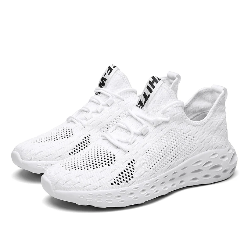 

Men's Lightweight Breathable Flying Woven Running Shoes Mesh Sneakers Comfortable Casual Shoes Slip-On Large Size Lazy Shoes